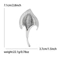 Textured Calla Lily Flower Brooch in Gold or Silver Tone view 7