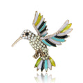 Multicolor Crystal Hummingbird Brooch in Three Colorways view 5