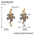 Resin Flower and Crystal Tassel Hoop Earrings in Twelve Colors view 9