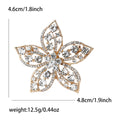 Open Petal Crystal Flower Brooch in Three Metal Tones view 7