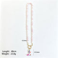 Pastel Round Bead Necklace With Painted Cowboy Boot Charm view 7