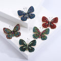 Rhinestone Butterfly Brooch Enamel Black Veins Five Colors view 1