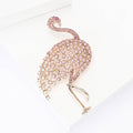 Pink Crystal Flamingo Brooch A Pale Pink Flamingo Covered In Crystals view 2
