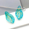 Mini Glass Leaf Beads With Through Holes in Ten Color Finishes view 12