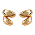 Chunky Split Loop Stud Earrings In Gold And Silver Tone view 5