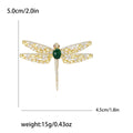 Gold Tone Dragonfly Brooch With Pink or Pale Yellow Wings view 7
