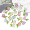 Ten-Color Gradient Lily of the Valley Glass and Leaf Charm Collection view 4