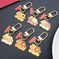 Gold Tone Horse Number Tag Keychain Collection with Metal Hardware view 4