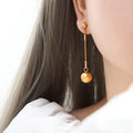 Gold Box Chain Sliding Sphere Necklace Bracelet Earrings view 7