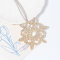 Rhinestone Snowflake Hanging Ornament Silver Gold Finishes view 6