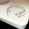 Open Wire Crystal Cuff Bangle Three Piece Sets 4 Colorways view 7