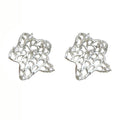 Silver Openwork Star Crystal Accent Stud Earrings Pair Style view 5