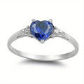 Heart-Shaped Solitaire Slim Ring In Ten Stone Colors view 9