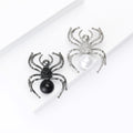 Pearl Body Spider Brooch in Black or White Crystal Finish view 2