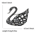 Crystal Swan Brooch Pin in Blue or Black Decorative Jewelry view 7