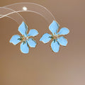 Glossy Four Petal Flower Stud Earrings in Seven Bright Colors view 10