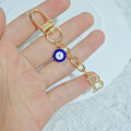 Gold Initial Letter Charm Evil Eye Bead Keychain A To Z view 4