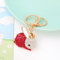 Rhinestone Bunny Rabbit Keychain Gold Clasp Five Colors view 6