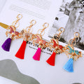 Crystal Coin Horse Tassel Keychains in Four Colors plus Assorted view 2