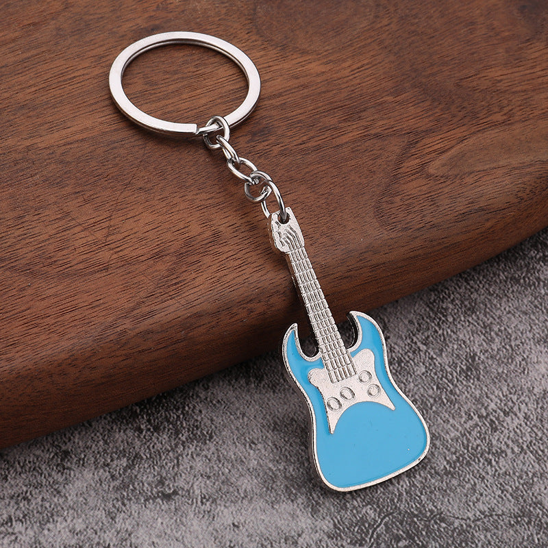 Metal Guitar Keychain Musical Instrument Pendant for Event Gifts