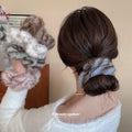 Fluffy Faux Fur Scrunchie Hair Ties Five Mottled Colors view 2