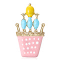 Whimsical Bird Basket Brooch in Mint or Pink Enamel view 2
