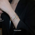Seven Mixed Crystal Slider And Chain Bracelets In Multiple Colors view 4