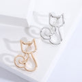 Minimal Outline Cat Brooch in 2 Color Styles Metal Pin view 1