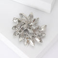 Spiral Leaf Crystal Brooch in Burgundy Champagne and Gray view 4