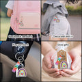 Teacher Rainbow Heart Dual Charm Wood Keychain Metal Ring view 3