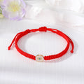 Red Woven Cord Oval Evil Eye Adjustable Bracelets in Six Colors view 9