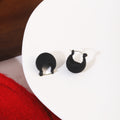 Flocked Teardrop Rounded Hoop Earrings in Two Colors view 6