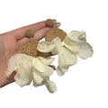 Raffia and Fabric Flower Statement Earrings in Two Colors view 5