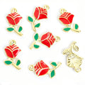 Enamel-Look Gold Silver Rose Alloy Charms in 14 Styles view 12