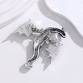 Red Silver Tone Winged Dragon Crystal Enamel Five Designs Metal Brooch Pin view 3