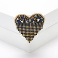 Crystal Heart Chain Fringe Brooch in Eight Colorways view 6