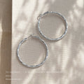 Twisted Texture Round Hoop Earrings In Gold Silver And Three Sizes view 3