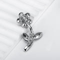 Flower Crystal Metal Brooch Pin 3 x 5 cm for Jackets and Lapels view 3