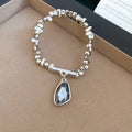 Nugget Bead Toggle Necklace And Bracelet With Pendant view 8