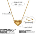 Heart ECG Pulse Pendant Necklace Gold Or Steel Cable Chain view 7