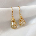 Pressed Flower Teardrop Hook Earrings in Five Colors view 9