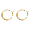 Gold Thick Tube Hoop Earrings Three Diameter Size Options view 5
