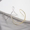 Crossed Wire Open Cuff Bangle Bracelet Gold Silver view 2