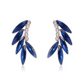 Gold Tone Silver Tone Champagne Marquise Wing Crystal Four Designs Metal Dangle Earrings view 7