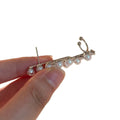 Asymmetric Pearl Ear Climber and Single Stud Earrings view 5