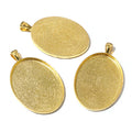 Oval Cabochon Pendant Tray Blanks in Mixed Metal Finishes view 2