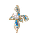 Gold Tone Flower Crystal Pearl Look Three Designs Metal Brooch Pin view 6