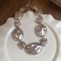 Irregular Polished Pebble Necklace And Earrings In Gold Or Silver Tone view 9