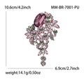 Tassel Glass Rhinestone Brooch Floral Cascade Antique Silver view 5