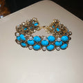 Gold Pearl X And Turquoise Necklace Bracelet Stud Styles view 9